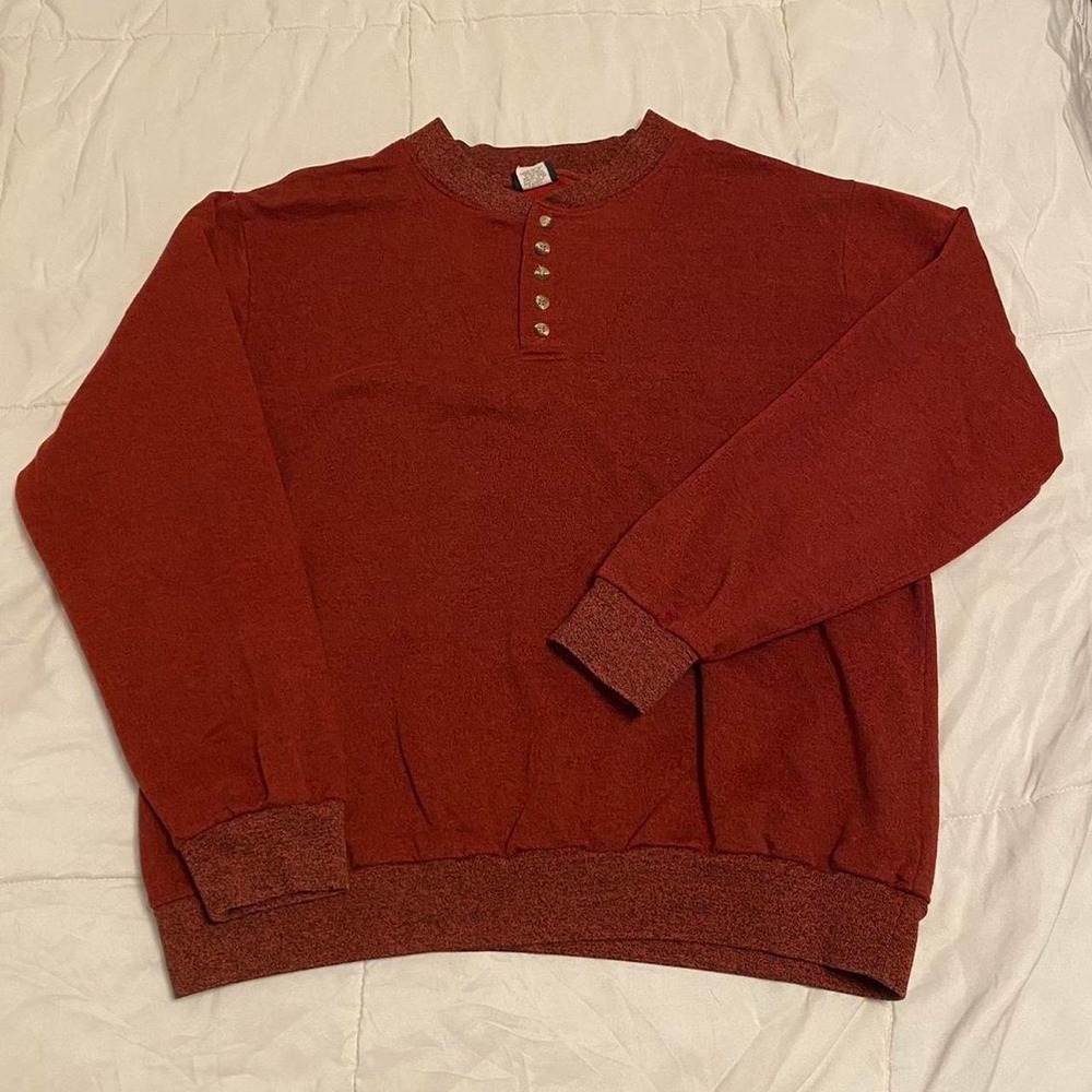 Vintage‎ made in USA Henley Crewneck Red XL